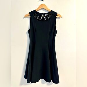 DOROTHY PERKINS Sleeveless Black Sequins Skater Dress size US 4 in EUC